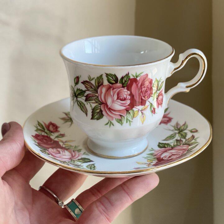 Чайная пара 130 мл Розы Queen Anna Англия