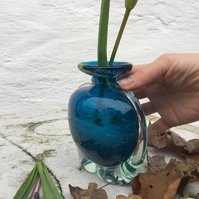 Ваза синяя Mdina Glass