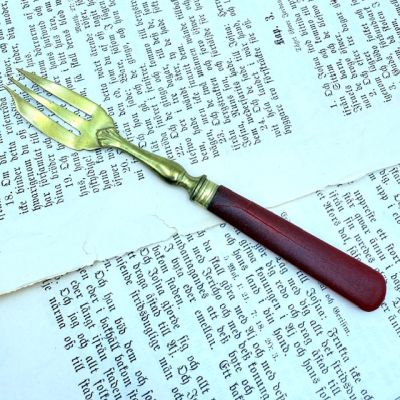 Вилка для десерта 16 см латунный сплав бакелит