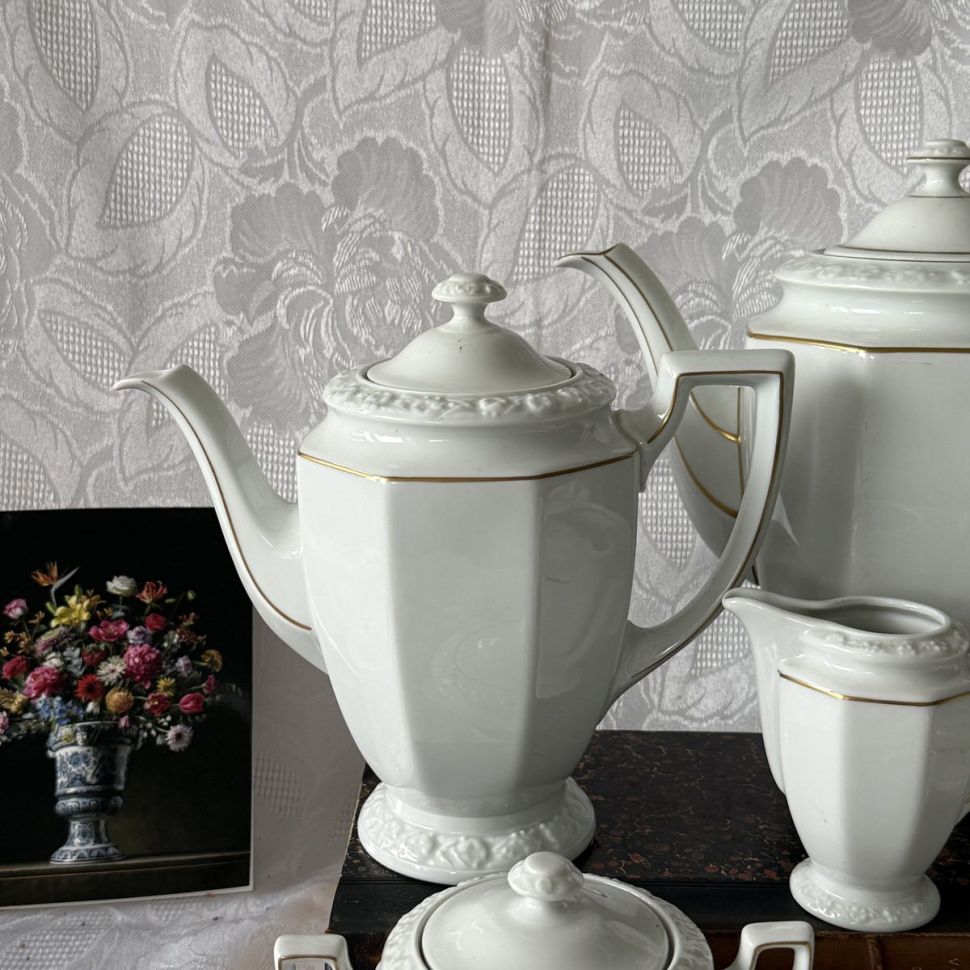 Кофейник Ph.Rosenthal Maria с золотой каймой 1 л Германия 1927 г  