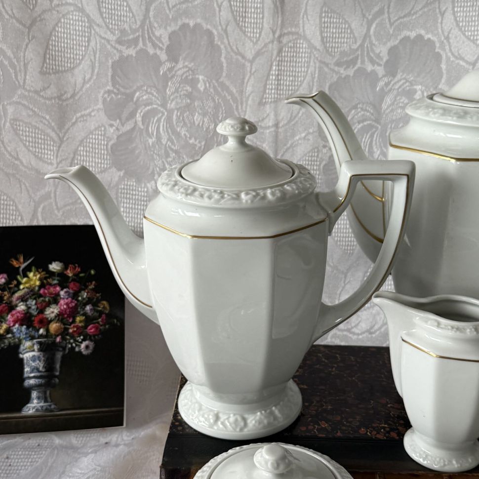 Кофейник Ph.Rosenthal Maria с золотой каймой 1 л Германия 1927 г  