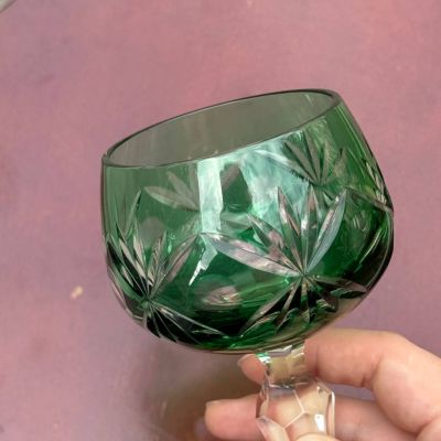 Бокал Anna Hutte зеленый 200 мл накладной хрусталь Германия дизайн 6