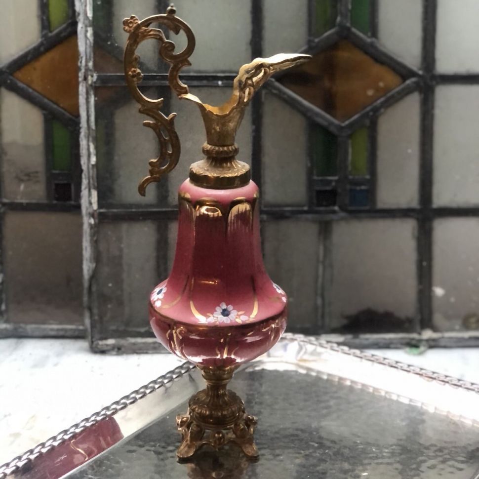 Кувшин декоративный 31 см металл фарфор 