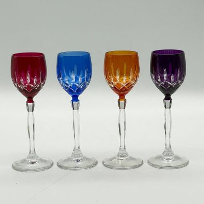 Рюмка набор 4 шт. 75 мл цветной хрусталь Германия