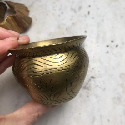 Кашпо мини 7 см латунь