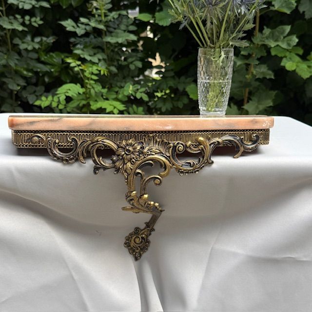 Полка консоль мрамор бронза