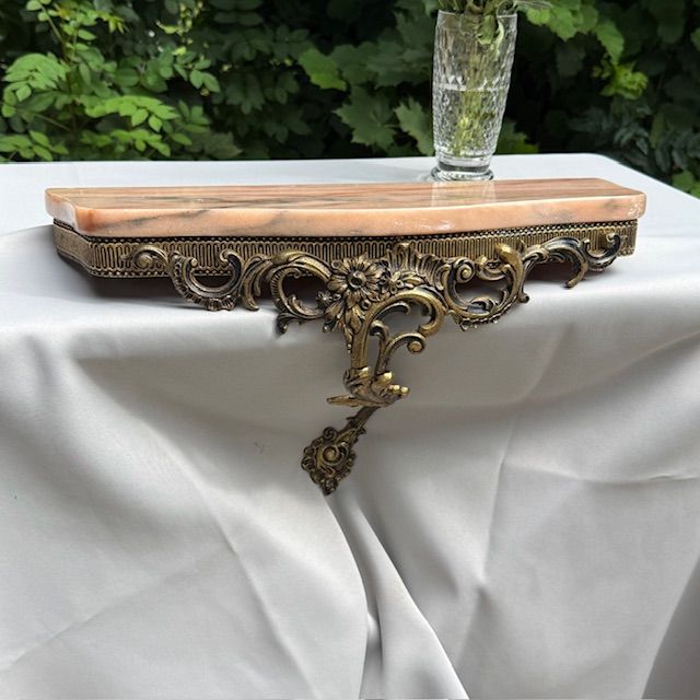 Полка консоль мрамор бронза