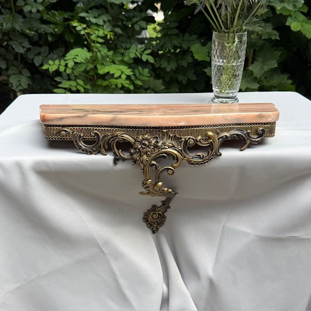 Полка консоль мрамор бронза