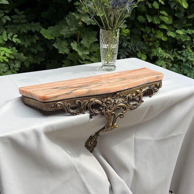 Полка консоль мрамор бронза