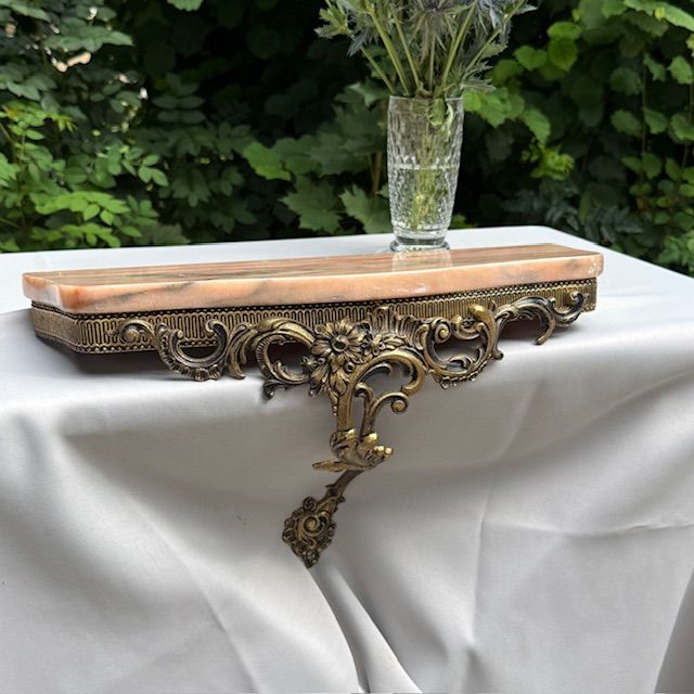 Полка консоль мрамор бронза