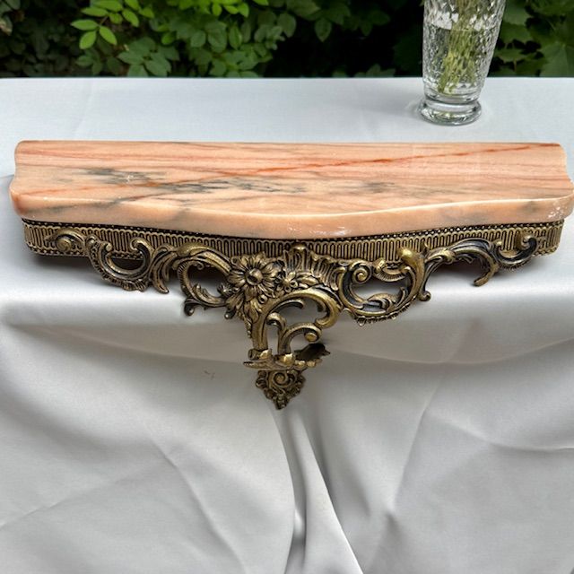 Полка консоль мрамор бронза