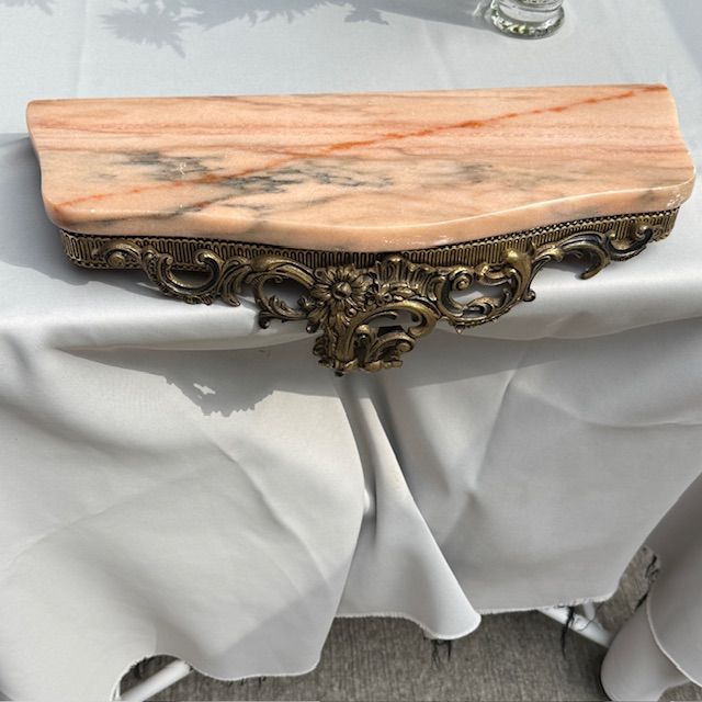 Полка консоль мрамор бронза
