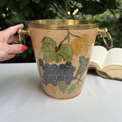 Ведро для охлаждения шампанского эмаль латунь Франция 