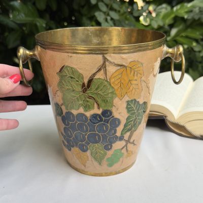 Ведро для охлаждения шампанского эмаль латунь Франция 