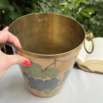 Ведро для охлаждения шампанского эмаль латунь Франция 