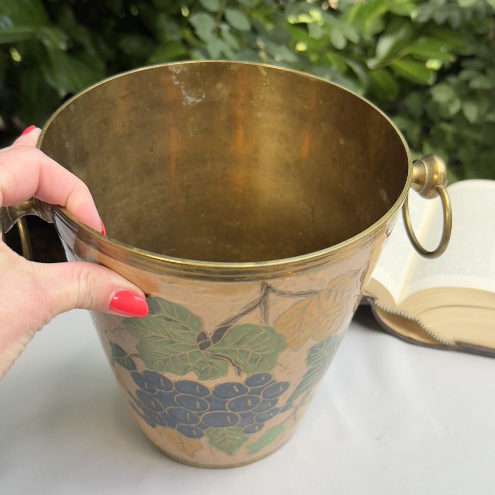 Ведро для охлаждения шампанского эмаль латунь Франция 