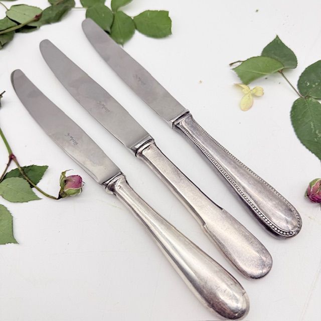 Нож столовый St. Medard 25 см серебрение Франция набор 3 шт