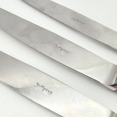 Нож столовый St. Medard 25 см серебрение Франция набор 3 шт