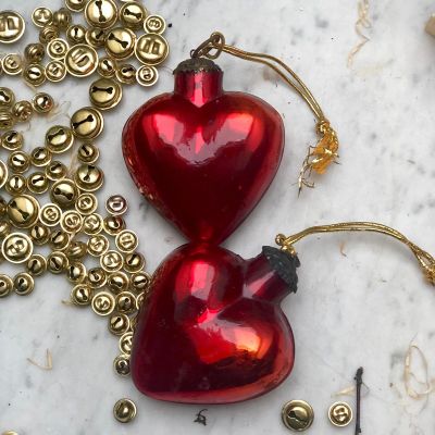 Елочное украшение Сердце 10 см стекло