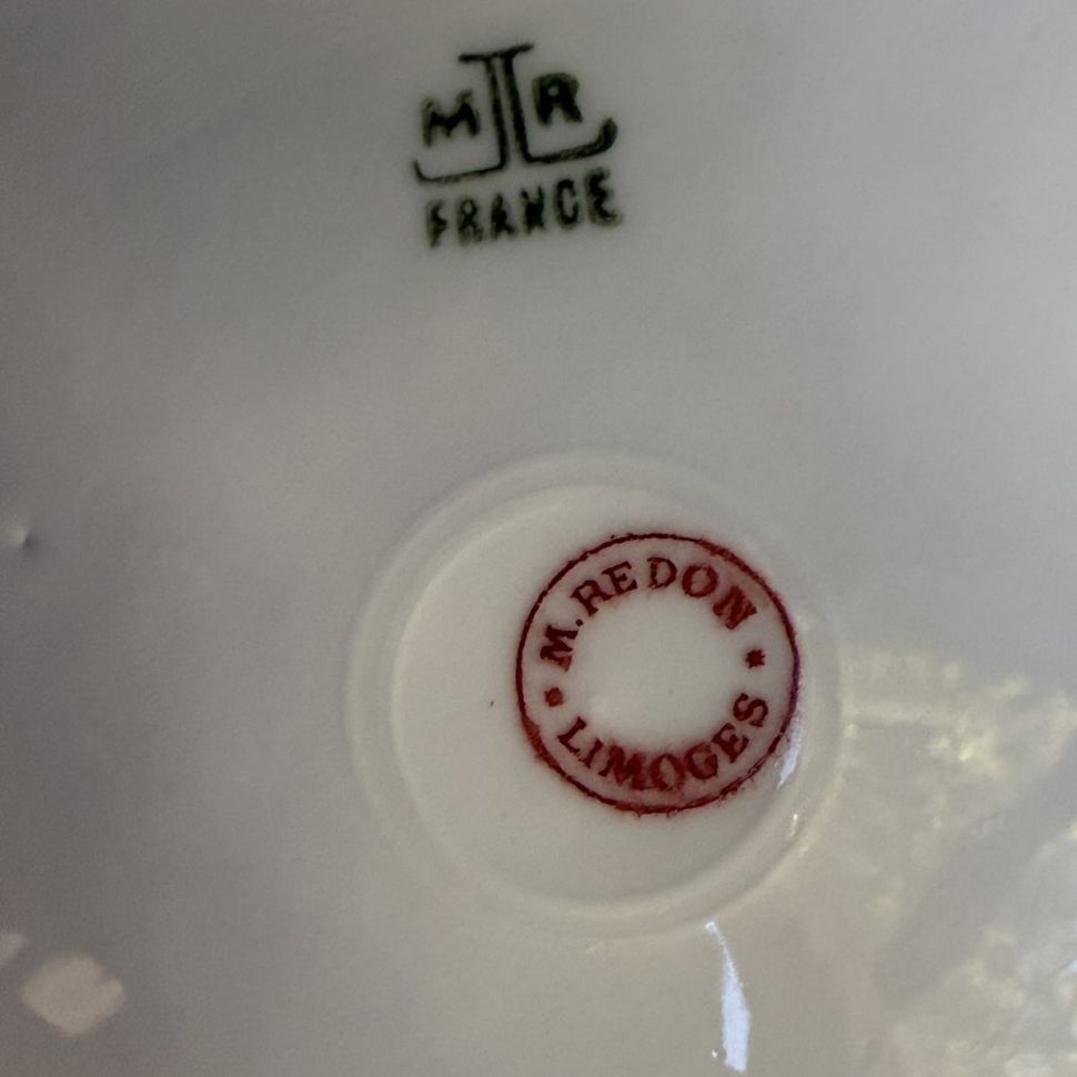 Блюдо Limoges Голубые ирисы 29 см фарфор 1895 гг. Франция 