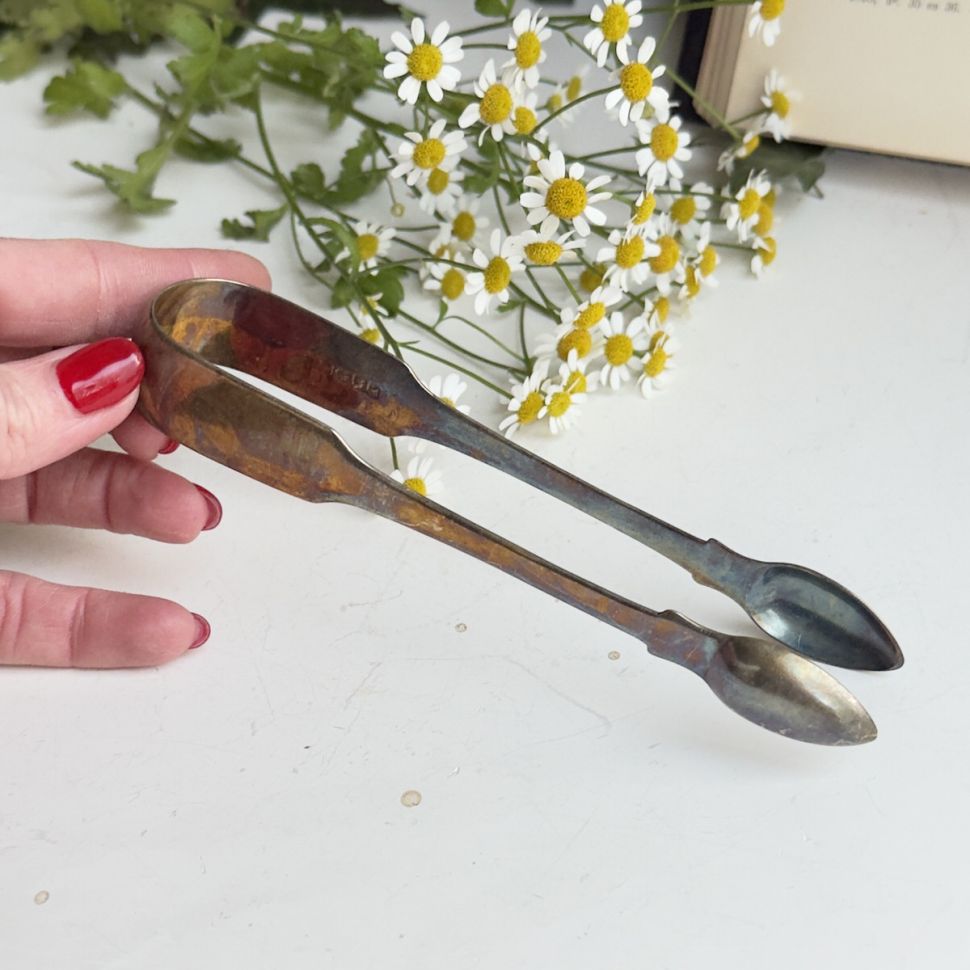 Щипцы для льда и сахара 14 см мельхиор  