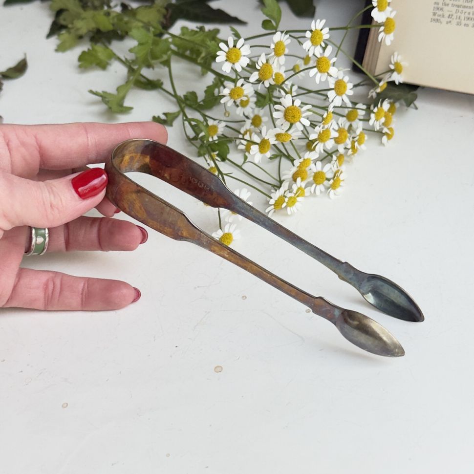 Щипцы для льда и сахара 14 см мельхиор  