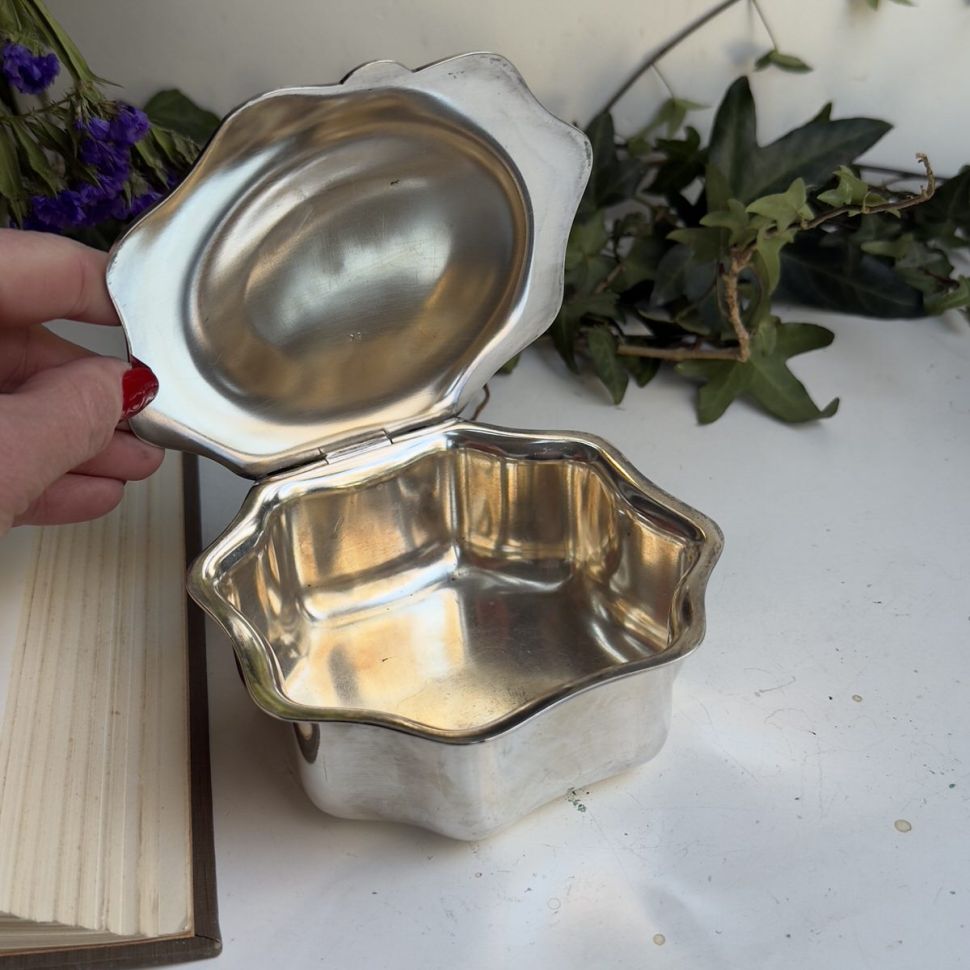 Шкатулка икорница WICKEMANN серебрение Бельгия 