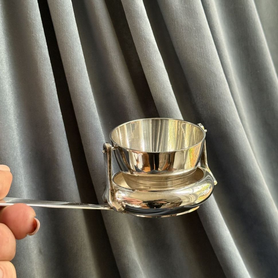 Ситечко для чая на подставке Ecuyer 15 см серебрение Франция