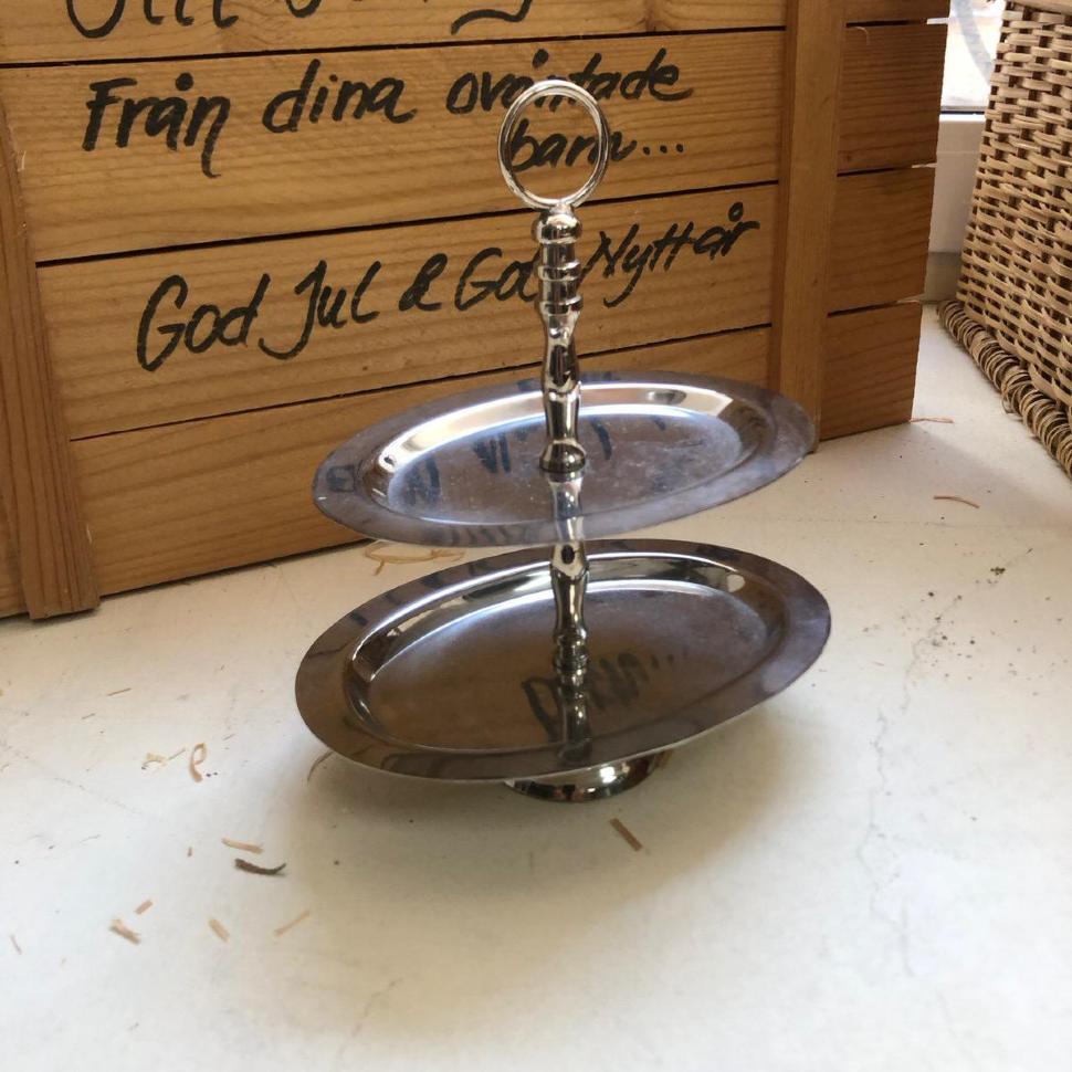 Этажерка для сладостей птифуров 18 см сталь хром 