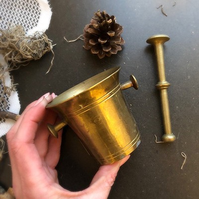 Ступка для специй, средняя, латунь