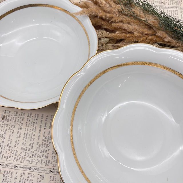 Салатник Золотая кайма 28 см фарфор Франция 