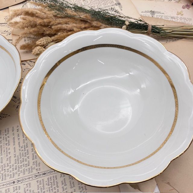 Салатник Золотая кайма 28 см фарфор Франция 