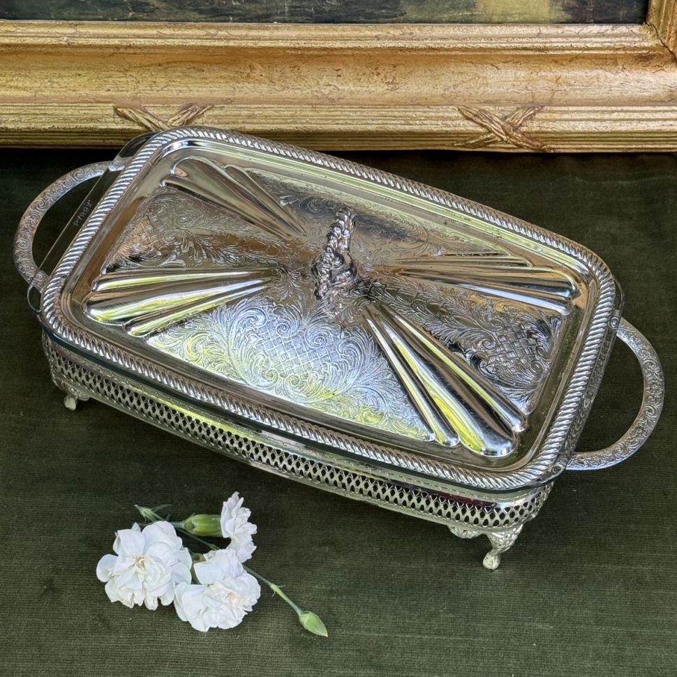 Блюдо для запекания и подачи на ножках Pyrex by Corning 39 см США
