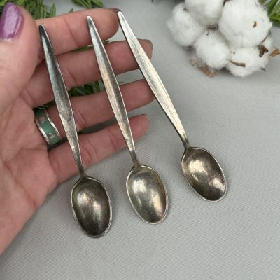 Ложка кофейная 11 см мельхиор серебрение