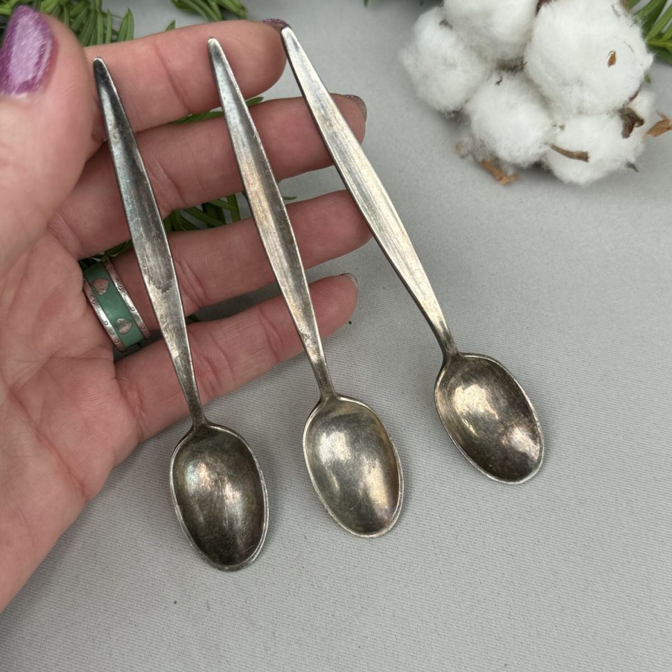 Ложка кофейная 11 см мельхиор серебрение