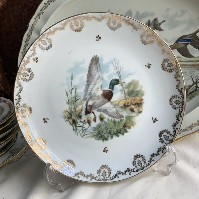 Тарелка Limoges Game birds 23 см фарфор Франция