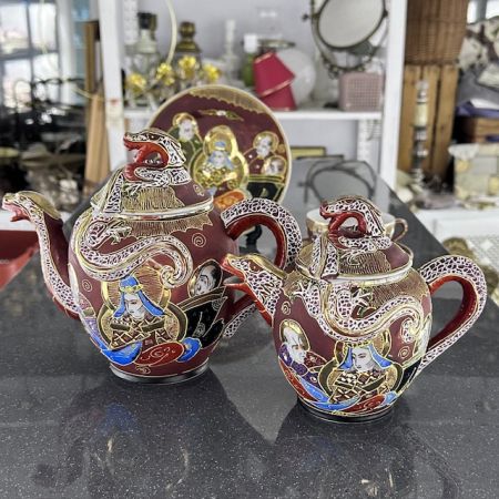 Чайник Каннон с бессмертными Satsuma 1 л фарфор Япония  