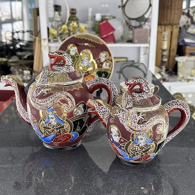 Чайник Каннон с бессмертными Satsuma 1 л фарфор Япония  