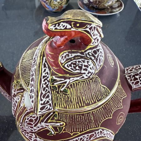 Чайник Каннон с бессмертными Satsuma 1 л фарфор Япония  