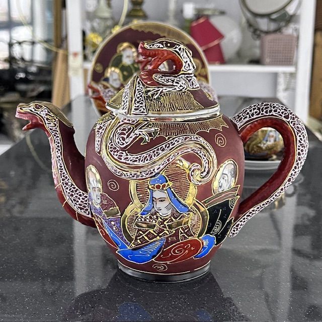 Чайник Каннон с бессмертными Satsuma 1 л фарфор Япония  