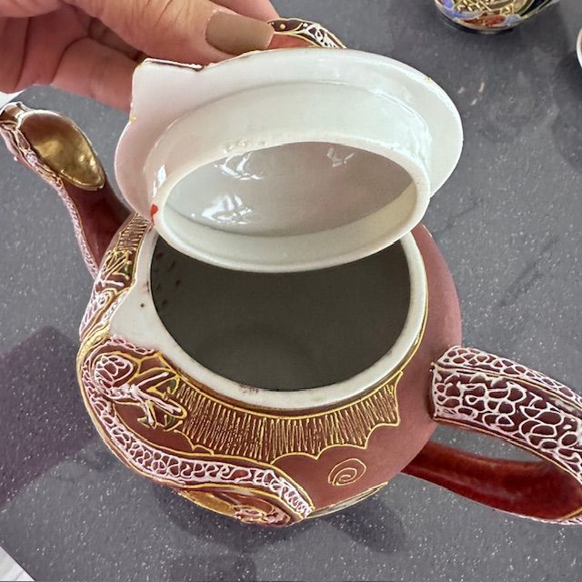 Чайник Каннон с бессмертными Satsuma 1 л фарфор Япония  