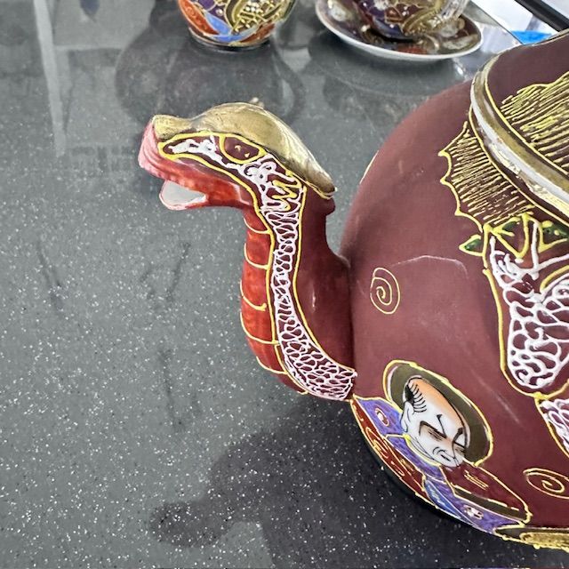 Чайник Каннон с бессмертными Satsuma 1 л фарфор Япония  