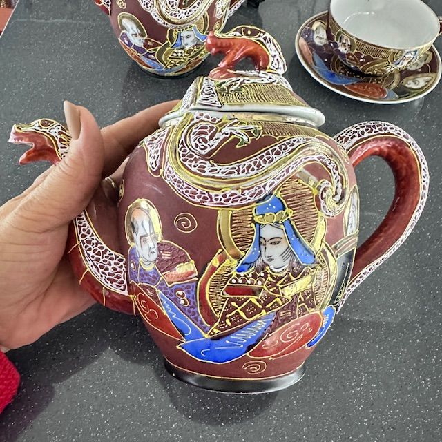 Чайник Каннон с бессмертными Satsuma 1 л фарфор Япония  