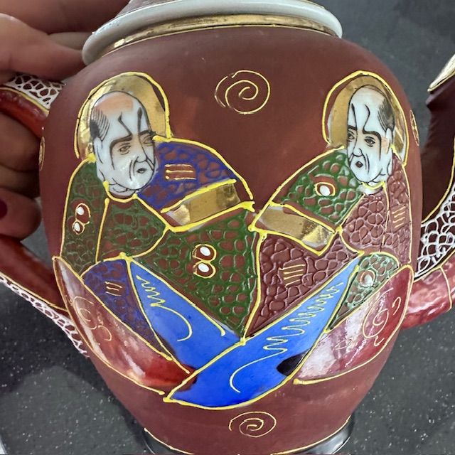 Чайник Каннон с бессмертными Satsuma 1 л фарфор Япония  