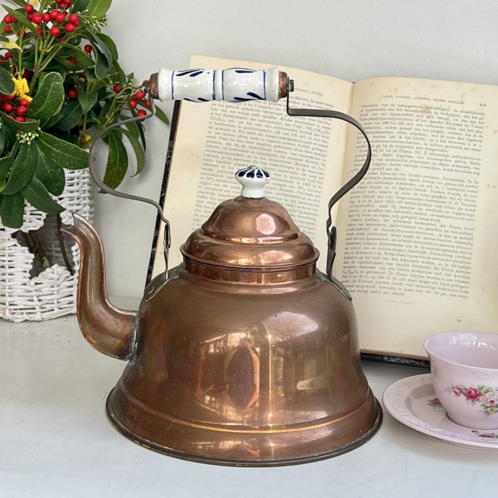 Чайник 2,7 л медь с керамической ручкой уценка