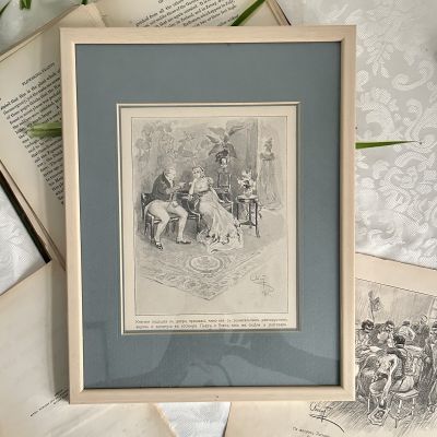 Литография 1912 г Война и Мир в раме