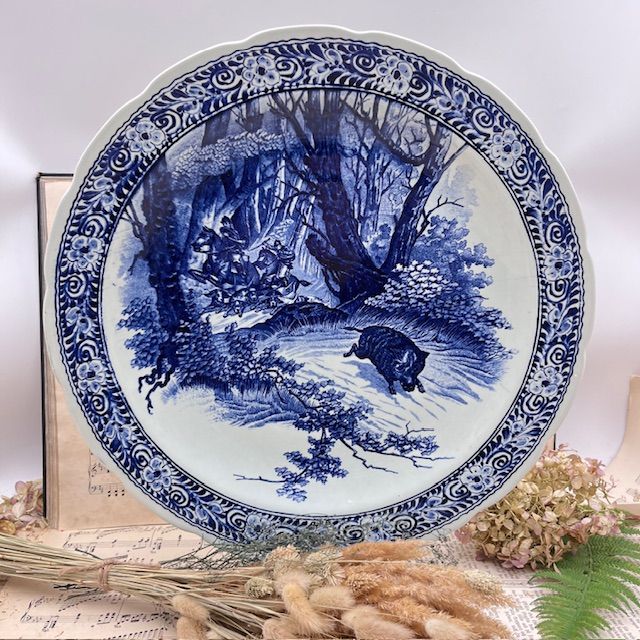 Тарелка блюдо Maastricht Royal Sphinx Охота на кабана 39 см Голландия