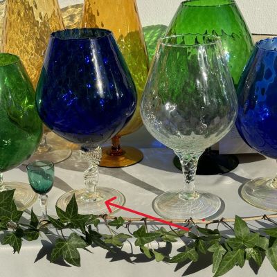 Ваза на ножке Бокал 32 см хрустальное стекло Мурано уценка