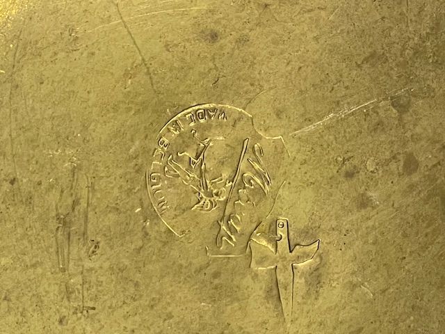 Супница террин на ножке Micap 3,8 л медь латунь Бельгия