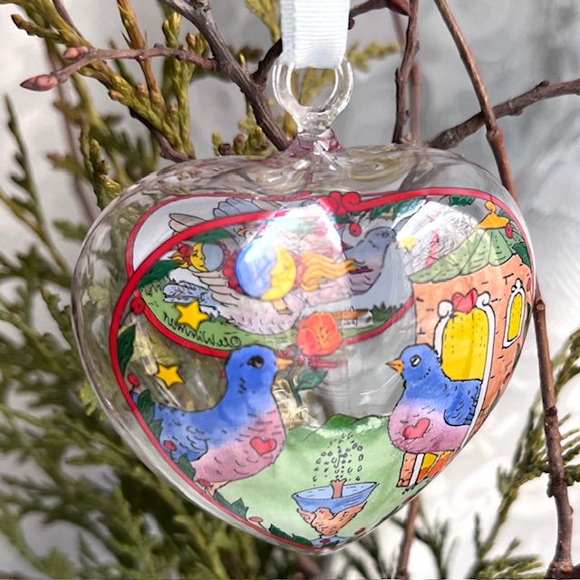 Подвес Hutschenreuther Сердце стекло 8 см Германия 2016 г.